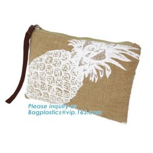 Profession eco-friendly portable waterproof jute bag with log,custom jute