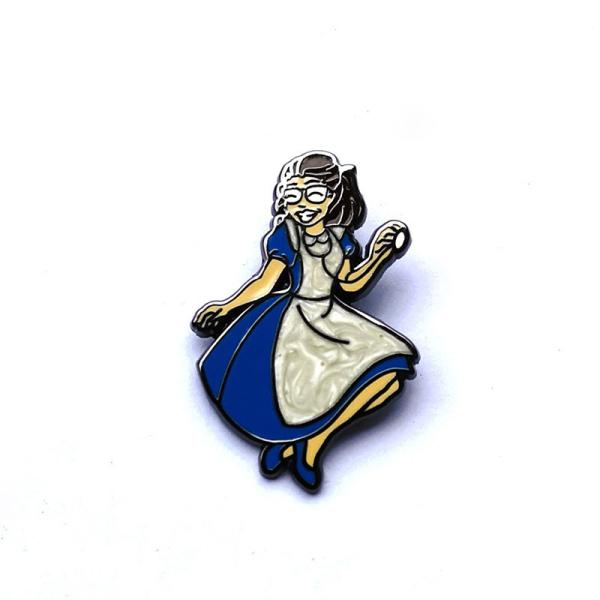Pearl Color Metal Hard Enamel Lapel Pins Disney Cinderella Theme With Double