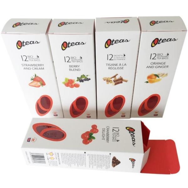 Quality Disposable Custom Paper Box Food Tea Packaging Box With Clear PVC Window wholesale