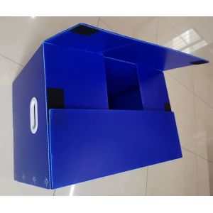 Customized Corrugated Plastic Boxes Blue Corrugated Sheet Box Reusable For