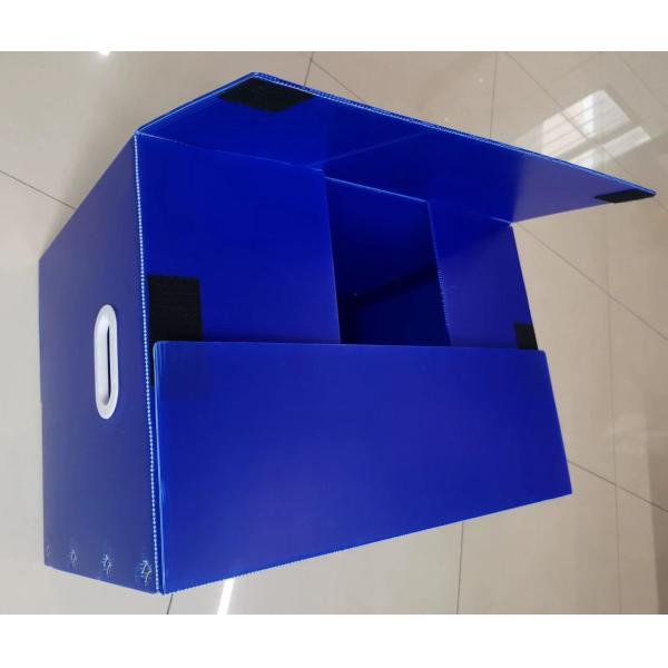 Customized Corrugated Plastic Boxes Blue Corrugated Sheet Box Reusable For