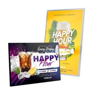 Rectangle Aluminum Frame Magnetic Electronic Menu Board with Black/Silver Design