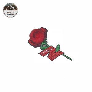 Cotton Thread Making Embroidery Patches, Rose Embroidery Patches and Letters