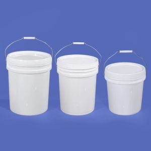 5 Gallon Plastic White Paint Bucket With Lids Handle Transparent 20 Liter Pail