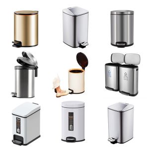 Cheap 13 Gallon Embedded Round Step Custom Metal Compressible Stainless Steel Trash Can With Foot Pedal for sale