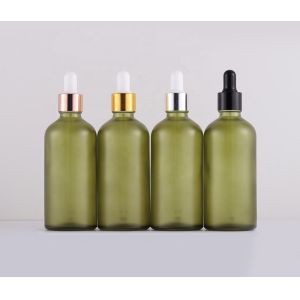 100ml Matte / Bright Light Green Glass Dropper Bottle With Dropper Cap