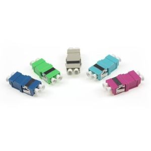 Aqua LC LC Duplex Adapter , Fiber Optical Adapter Multimode Coupler