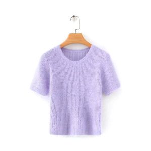 China Women's Thin Pullover O Neck Bespoke Sweaters Short Sleeve Sweaters For Summer on sale