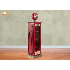 Antique Storage Cabinets Wooden Gas Pump Display Cabinet MDF Storage Rack Red