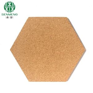 High Density Backing Material Natural Hexagonal Self-Adhesive Cork Board for