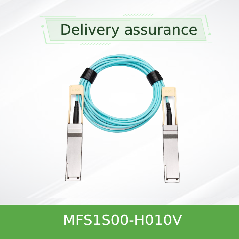 NVIDIA MFS1S00-H010V 200Gb/s QSFP56 Active Optical Cable - 10m AOC for HDR InfiniBand & 200GbE Data Centers