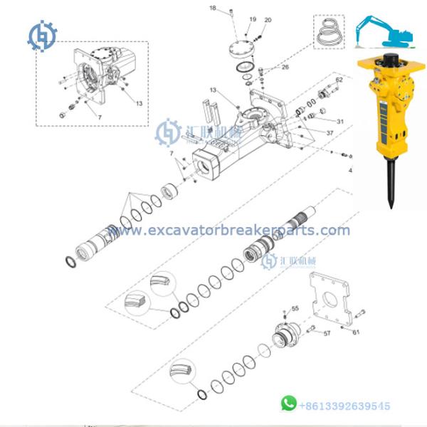 SB202 SB302 Hydraulic Breaker Spare Parts Front Head Chisel Bushing For Epiro Hydraulic Hammer Parts