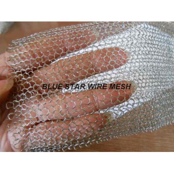 Multi Filament Stainless Steel Knitted Mesh Demiter Pad For Filter Bright Silver