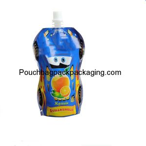 preformed juice spout bag, laminated juice bag with nozzle and spout