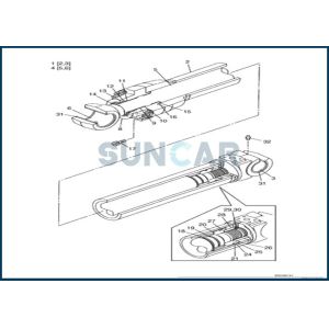 China LZ00442 Boom Cylinder Service Kit fits Excavators CNH CX225SR CX240 on sale