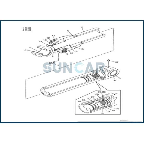 Quality LZ00442 Boom Cylinder Service Kit fits Excavators CNH CX225SR CX240 wholesale