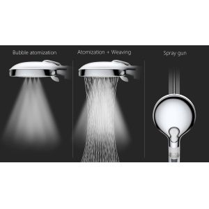 Handheld Filtered Showerhead With 3 Water Output Modes Chlorine Removing Water