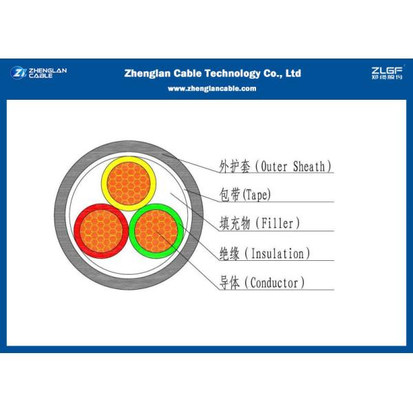 0.6/1KV Unarmoured CU Conductor LV Power Cable (CU/NYY/N2XY) 3Cores Nominal