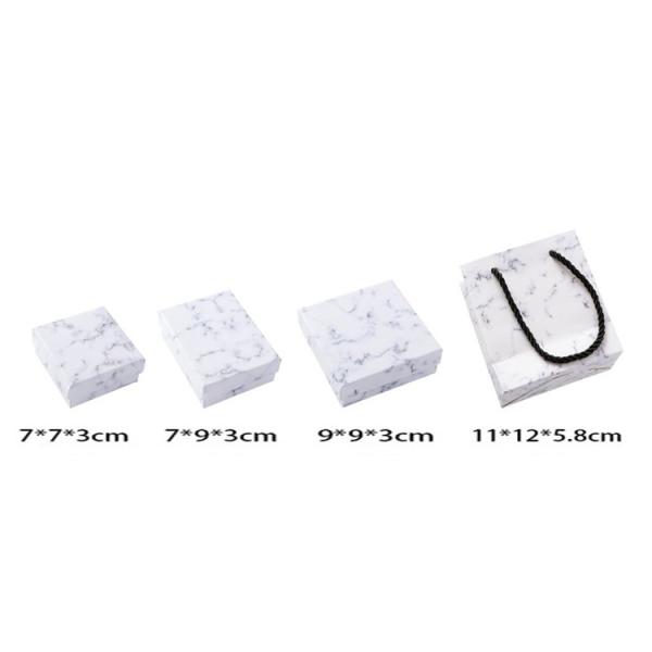 Pendant Earring Bracelet Rings Necklace Packaging Box Marble Patterned Paper Material