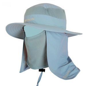 Customized Sun Protection Cap With String / Mens Sun Hat With Neck Protector
