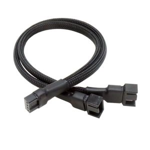 PWM Fan Splitter with 4-Pin PWM Connector and 300mm Braided Mesh Sleeve for PC Cooling