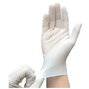 Cheap Breathable AQL 0.65 EN374 Powdered Latex Gloves For Kitchen Food Touch for sale
