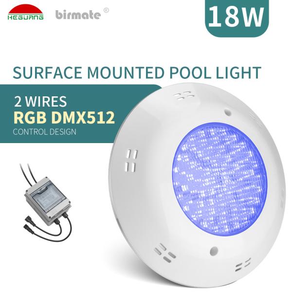 Quality 2 Wires DMX Control Fiberglass Pool Lights RGBW Anti UV PC Underwater Pool Lights wholesale