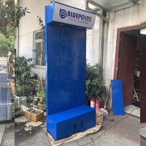 Factory Custom Size Color blue exhibition rack product display racks grocery