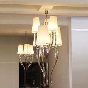 Pottery barn chandelier with Lampshade Art Iron Pendant lamp (WH-MI-48)