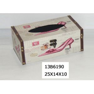 Living Room Office MDF PU Printing Wooden Tissue Box