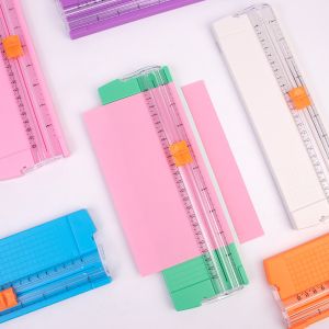 Blue Mini Slide Paper Cutter with Ruler Cutting Thickness 10 Sheets of 80g