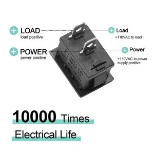AC 6A/250V 10A/125V Black 2 Pin Position Snap in ON OFF Electrical Boat Rocker