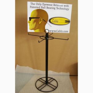 4 Wire Hooks Spinner Tabletop Display Racks For Eyewear Retainer