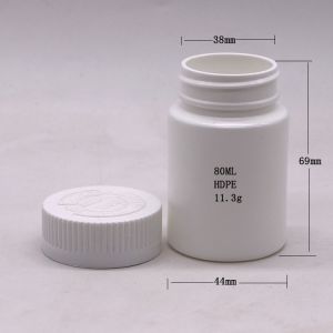 80ml HDPE Bottle Wide Mouth Empty Capsule Containers with Screw Cap and Kid