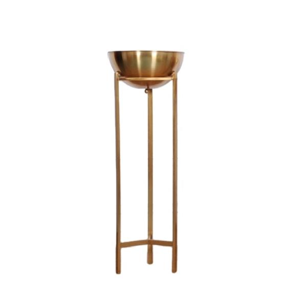 Outdoor indoor metal planter stand with planter pot