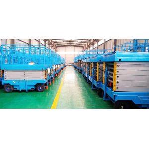 Battery Powered Mobile Scissor Lift Platform / Hydraulic Work Platform Easy