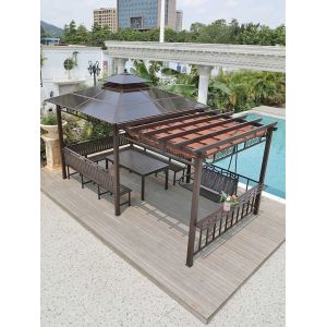 Garden Gazebo With A Polycarbonate Aluminum Frame Stable Structure For Long term Use