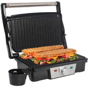 Knob Contact Electric Press Grill 2 Slice Mini Auto Panini With Ultra Nonstick