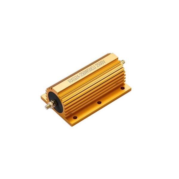 RX24 250W 50ohm 5% Tolerance Wirewound Resistor with Gold Anodized Aluminum Shell for Industrial-Grade 6063 Aluminum Applications