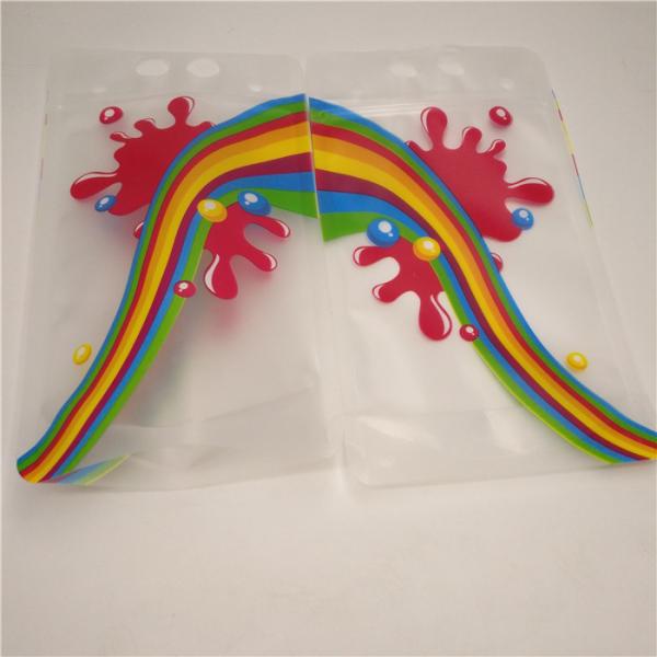 Quality Clear Juice Milk Bottom Gusset Bags , Durable Stand Up Foil Pouches With Handle wholesale