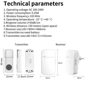 Battery Powered Wifi Video Doorbell Tuya Door Bell Wireless Camera