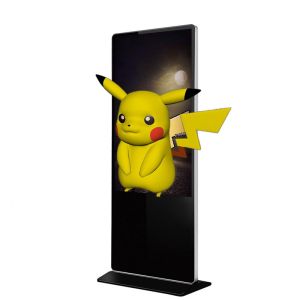 49" Free Standing Digital Signage , 3D Digital Advertising Kiosk 4k Resolution