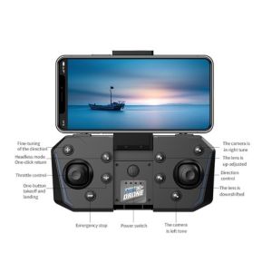 BLACK HUGTEC W21 Drone Customizable Camera Settings and One-Touch Video