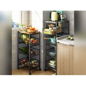 Drawer Type Multi Layer Kitchen Shelf With 4 Tier Shelving Unit
