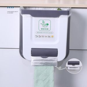 Plastic Sanitary Waste Rubbish 10 Gallon Rectangular Step Foldable Garbage Bin