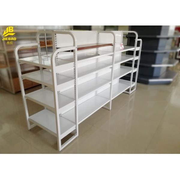 Quality Light Duty Mini Store Display Racks Of MDF Board And Steel Board Q235 Cream White wholesale