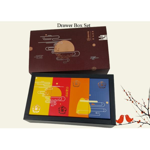 CMYK Colors Printed Gold Silver Foil Hot Stamping Customized Design Gift Box Packaging Drawer Cardboard Set