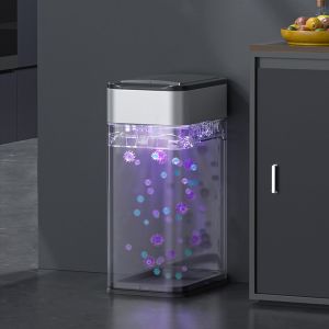 50l Automatic Touchless Sensor Smart Stainless Steel Trash Can Smart Trash Cans