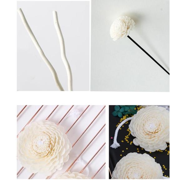 Scented Wood Dried Sola Flower Reed Diffuser 15cm With Cotton Wick For Decorative