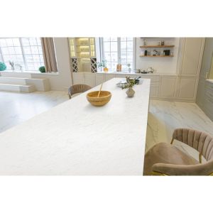 Cheap White Polished Quartz Countertop 3200x1600mm Quartz Counter Top for sale